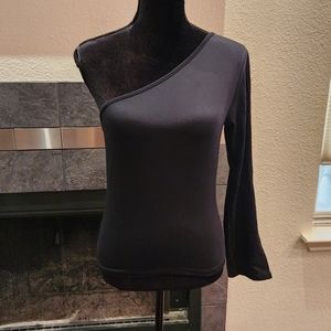 🩷 One Sleeve Stretch Black Top